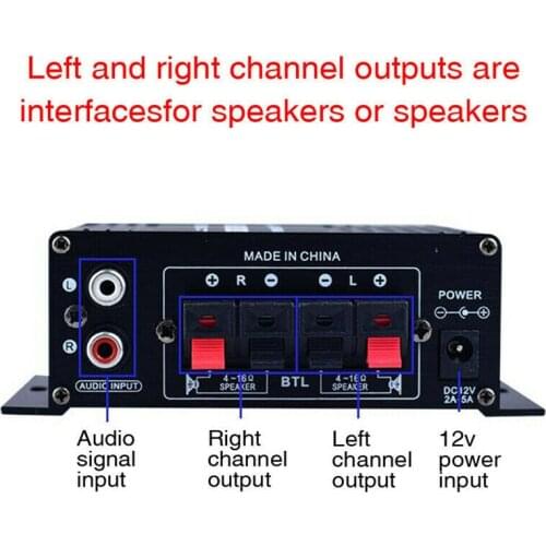 HIFI Digital Stereo Audio Amplifier AUX 3.5mm Audio Interface 20W+20W 20Hz-20KHz FM Radio Mic Car Home For Dropship Wholesale