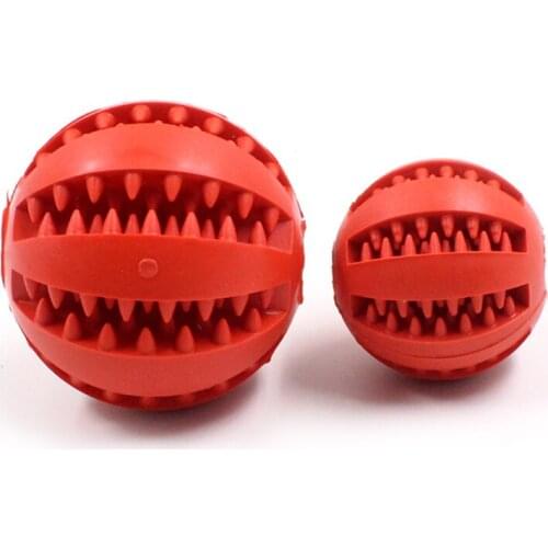 Hot Sale Four colors Pet dog toys Teeth clean ball Watermelon shape Teeth chewing toys Rubber ball interactive game Leaky ball