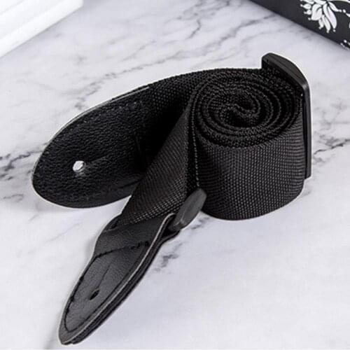 PU Leather + Nylon Black Useful Folk Guitar Straps Adjustable 68-124 cm Electric Acoustic Bass Guitar Strap