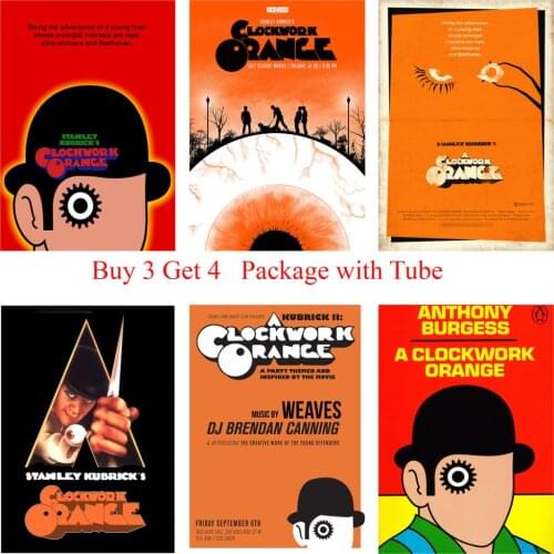 A Clockwork Orange Classic Posters Movie Wall Stickers White Coated Paper Prints Livingroom Bedroom Bar Home Art Brand
