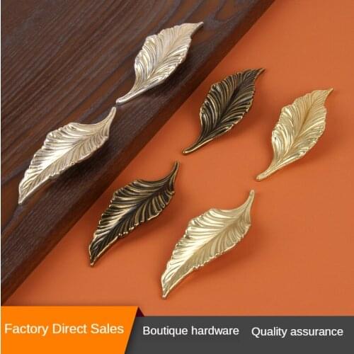 Creativity Leaves Cabinet Door Handle Art Antique Silver Green Bronze Closet Drawer Knob Furniture Hardware