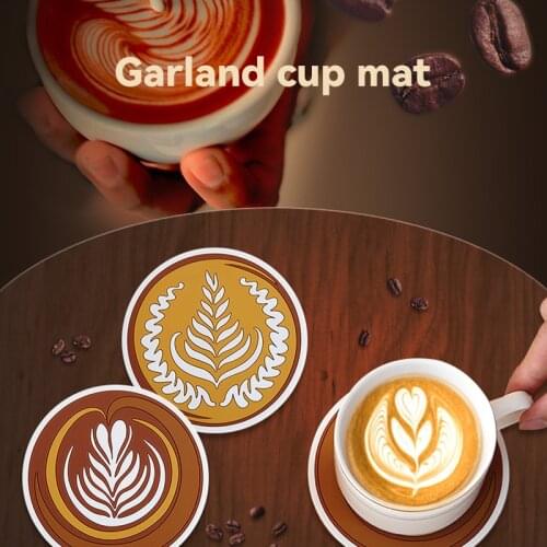 Creative Jacquard Coffee Pad PVC Soft Rubber Anti Scalding Heat Insulation Mat Thickened Round Anti-skid Coaster Tableware Pad