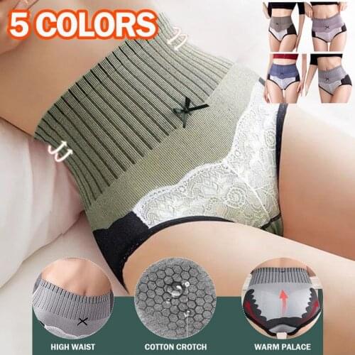 L Antibacterial Abdomen Female Underwear Hip Raise High Waist Seamless Purified Cotton Crotch Breifs