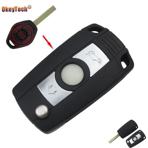 Okeytech HU92/HU58 Modified Flip Fold Remote Car Key Shell Case Cover Fob For BMW 1 3 5 6 7 Series E90 E60 X3 X5 Z3 Z4 3 Button