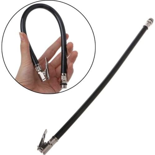 Motorcycle Bicycle Car Flexible Clip On Air Tyre Tire Chuck Inflator Hose Tool E7CA