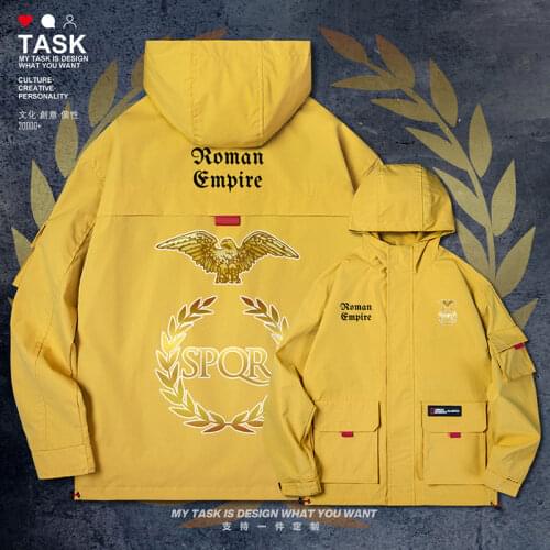 Roman Empire National Emblem men jacket hooded mens new long sleeve trench coat men coat mens jackets top clothes autumn