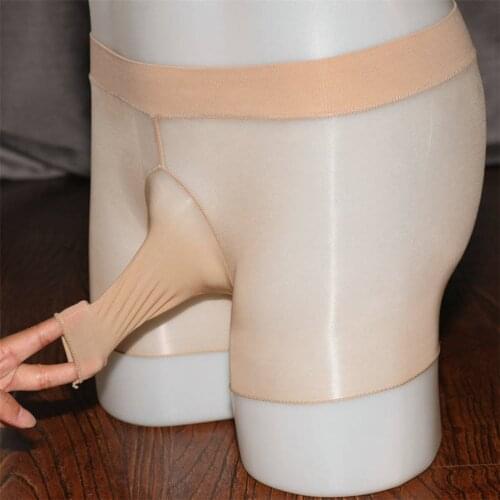 Brand Men Sexy Transparent Penis Underwear Elastic Silk Gay Transparent Boxers Homme Slip Sexy Erotic Homens Mens Cueca