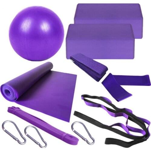 Outdoor Yoga Brick EVA Block Set Pilates Fitness Belt Set for Exercise Workout Training Block Brick Stretching Yoga Bolster