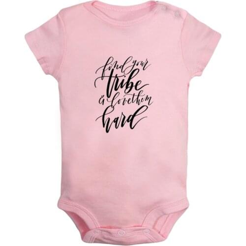 Find Your Tribe And Love Them Hard Finding Your Shine Newborn Baby Girl Boys Clothes Short Sleeve Romper Outfits 100% Cotton