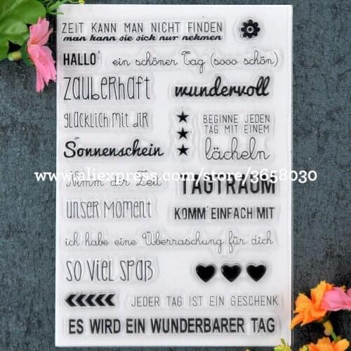 German HALLO Zauberhaft Scrapbook DIY photo cards rubber stamp clear stamp transparent stamp 11x16cm 8071337