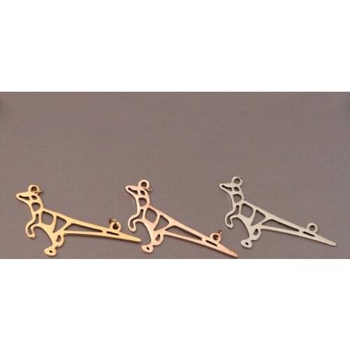 Wholesale 30pc/lot Big Metal Pendant Origami Dinosaur DIY Stainless Steel Charms Pendants Jewelry Making Kids Christmas Jewelry