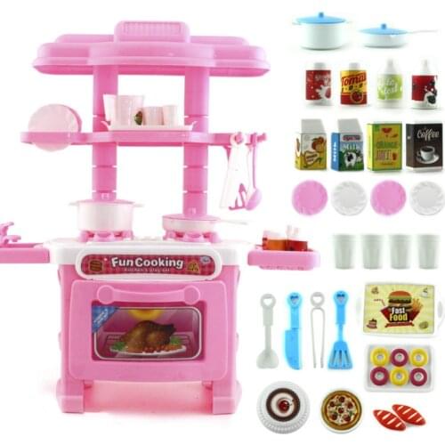 Promotion Price! New Kids Kitchen Set Children Kitchen Toy Cooking Simulation Model Colourful Educational Toy for Girl Baby D231