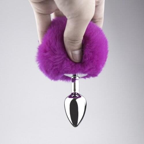 Sexy Rabbit Tail Metal Butt Plug Couple Flirting Animal Cosplay Cute Plush Tail Adult Supplies Couple Gay Sex Toys Anal Plugs