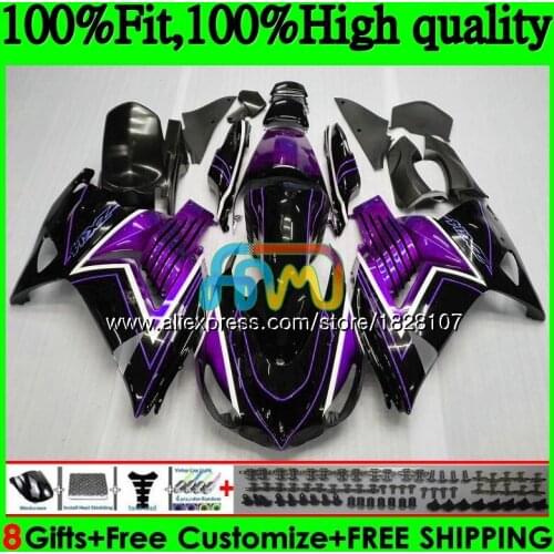 Injection For KAWASAKI ZX 14R ZX14R 06 07 08 09 10 11 21BS.130 ZZR1400 ZX-14R 2006 2007 2008 2009 Purple black 2010 2011 Fairing
