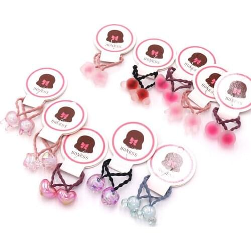 1Pair Children Acrylic Transparent Star Beads Rubber Bands Cartoon Ponytail Holder Rubber Band Scrunchies Kids Hair Accessories