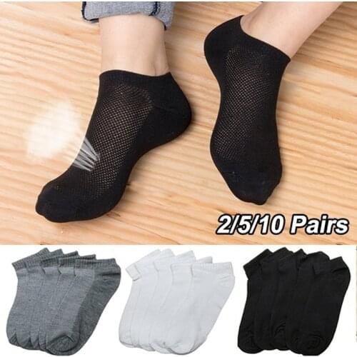 10 Pairs Women Man Socks Breathable Sports socks Solid Color Boat socks Comfortable Cotton Ankle Socks White Black