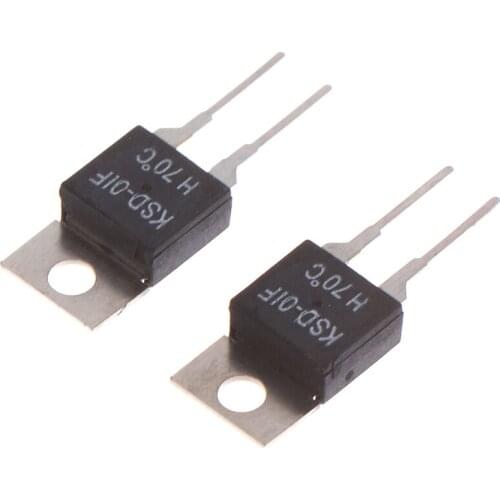 2Pcs/lot Normally Open Thermal Switch Temperature Sensor Thermostat KSD-01F 70 Degc