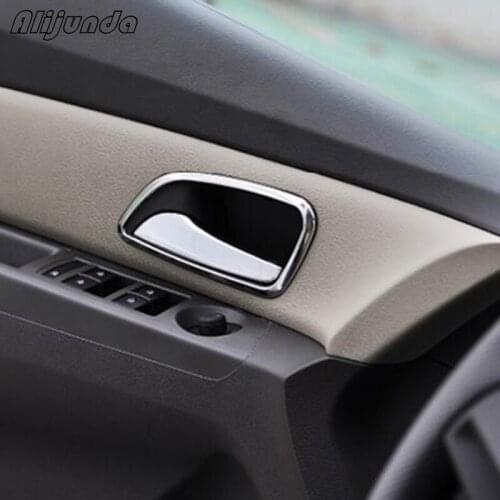 4PCS For Chevrolet Cruze sedan hatchback accessories Stainless steel Chrome interior trim doors hand-clasping decoration ring