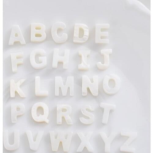 5/10/15Pcs 26 Letter Shell Beads Cute White Alphabet Loose Spacer Beads For DIY Jewelry Making Necklace Bracelet Accessories