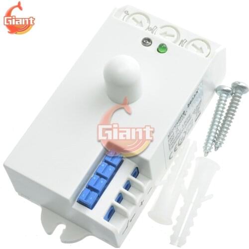 5.8GHz Microwave Sensor Switch DC 12V-24V 7A Microwave Switch Radar Sensor Body Motion HF Detection Light Switch Indoor Shell