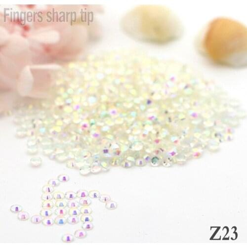5mm 1000pcs New Transparent white AB Decorative Diamond 14-sided Resin Round Fashion Popular Nail DIY SS20 Z23