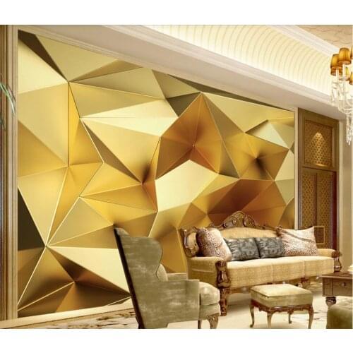 XUE SU Large custom mural wallpaper luxury golden geometric polygon 3d stereo European TV background wall