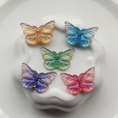 DIY Fashion Jewelry Earrings Pendants Accessory,Transparent Acrylic Mix Color Butterfly Wedding Decoration 15*23mm 150pcs -E21