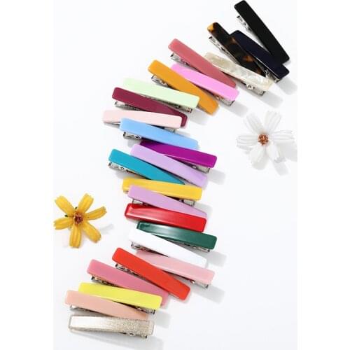 Ins hot sale wholesale fancy fashion cute bar hair clips alligator hairgrips accessories for kids girls baby children