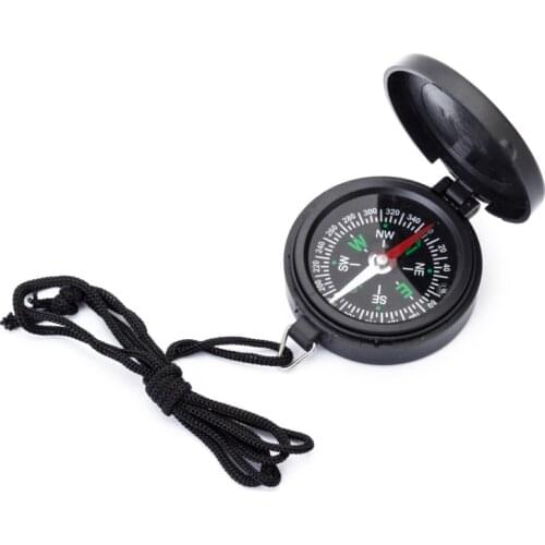 Pocket Watch Flip Compass Portable Camping Hiking Navigation Compass Car Compass with Lanyard Pointing Guide