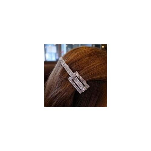 Fashion elegant women completely square Crystal crystal hairpin hair accessories