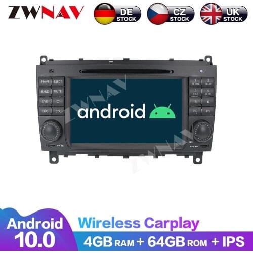 Multimedia Navi DVD Player Audio Radio Carplay Car 8 Core Android 10 64G For Mercedes Benz C W203 2004-2007 CLK W209 2004-2005