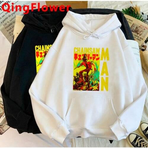 Chainsaw Man Funny Cartoon Cool Japanese Anime Hoodies Men Winter Warm Streetwear Graphic Sweatshirt Manga Hip Hop Hoody Male
