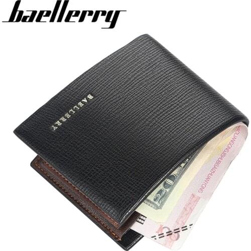 Baellerry Summer Men Wallet Male Vintage Purse Soft Leather Bag for Boys Coin Pocket Card Holder Short Wallet carteira masculina
