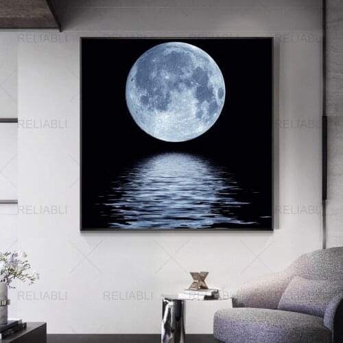 Dark Universe Moon Posters and Prints Modern Canvas Painting Moon Earth Wall Picture for Living Room Home Decor No Frame Cuadros