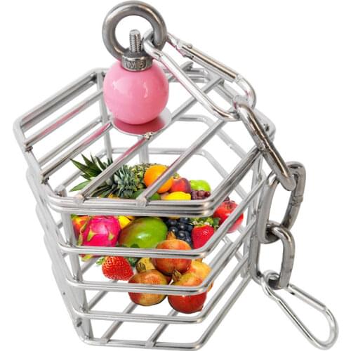 Stainless Steel Parrot Foraging Toy Bird Cage Hanging Chewing Toy with Wooden Building Blocks Inside Bird Supplies