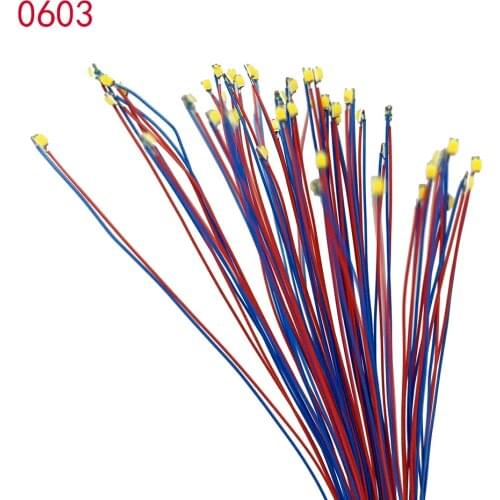 3V Pre-Wired #0603 SMD LEDs,6 Colors Available,30cm Connection Wires,Hobby Model Kit/Railroad/Railway/Starship/Gundam Lighting