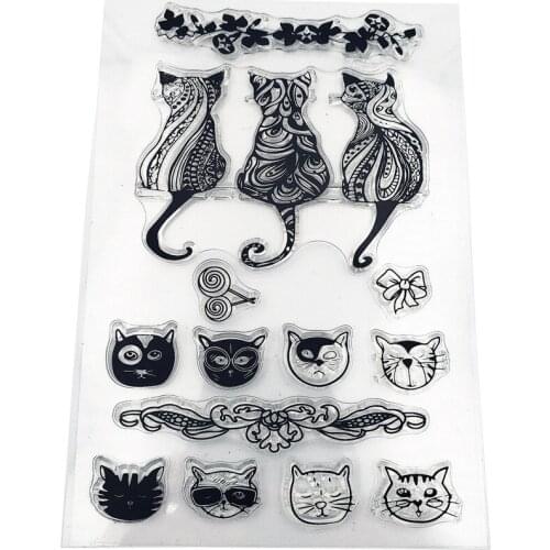 Lovely Catton Cats Craft Transparent Silicone Stamp for Scrapbooking Paper Cards Making DIY Photo album Decorate Clear Stamps
