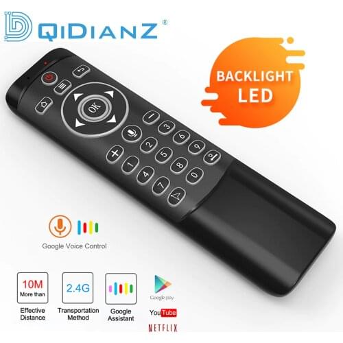 MT1 Google Voice Remote Control Backlight Air Mouse 2.4G Wireless Infrared Learning Function Usb Receiver for Android TV BOX