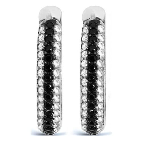 Argentum Concept-Black White Stone Silver Ring Earrings