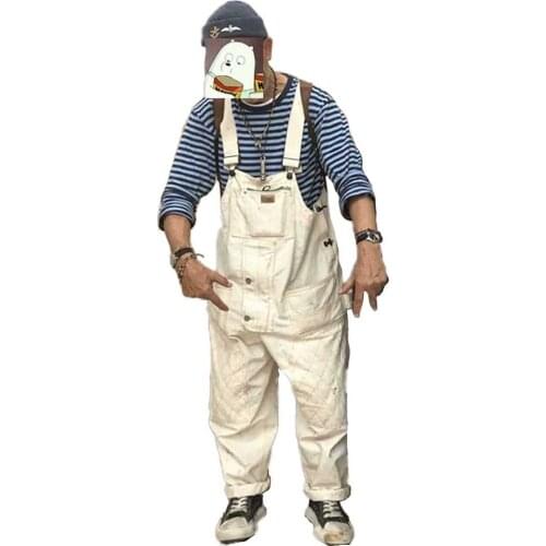 Trend Cargo Jeans Cargo Pants Men Women Casual Denim Pants Plus Size Overalls Loose Baggy Hiphop Harem Trousers White Jeans