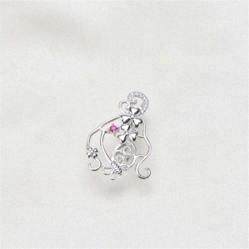 S925 Sterling Silver Screw Eye Pin Bail Top Drilled Beads End Cap For DIY Pearl Charm Pendant Connectors Jewelry Making