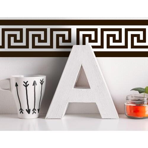 Yjj 3roll Wall Decor Greek Border Wallpaper Borders Wall sticker Self adhesive Corridor Bathroom Home Decor Waterproof DIY Decal