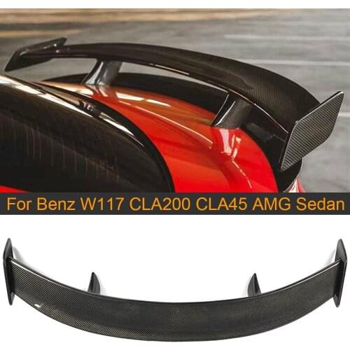 Car Rear Spoiler for Mercedes-Benz CLA Class W117 CLA200 CLA45 AMG Sedan 2013-2019 Carbon Fiber Rear Trunk Spoiler Boot Lip Wing
