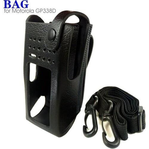 Cowhide Leather Protective Sleeve Bag Hard Holster Case for Motorola GP338D XIR P8668 Walkie Talkie Two Way Radio