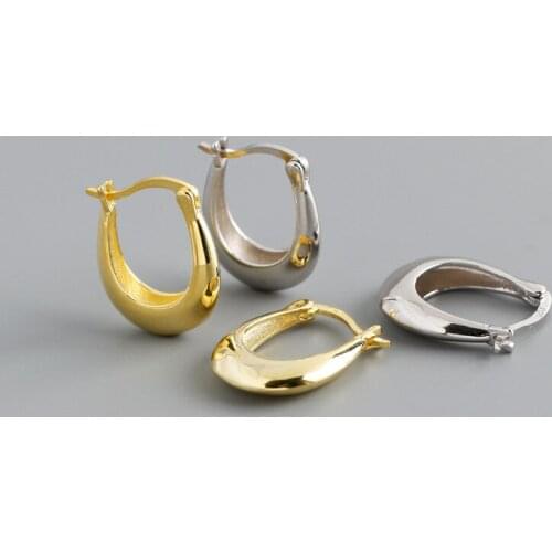 Enosola Genuine 925 Sterling Silver Punk Rock Minimalist Unique Earrings for Women Men Charming Party Jewelry Accessories Gift