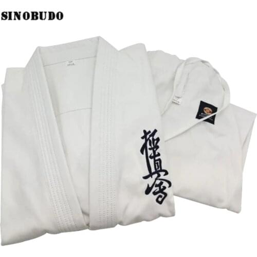 2020 New Product Kyokushinkai Dobok 12oz 100% Cotton dogiCanvas Karate Uniform Kimono Gi Cloth For Kids Adult,Free White Belt