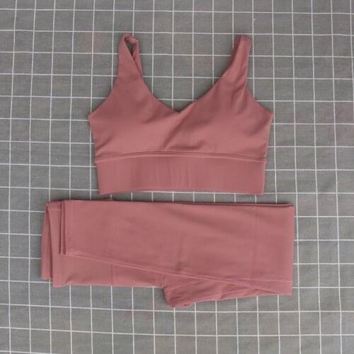 3.0 Naked-Feel Yoga Set Tights Set Womans Fitness Suit Yoga Clothes High Waist Leggings Workout Sportswear Gym Close-fitting