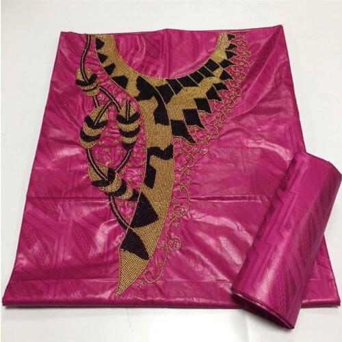 3+2 yard/lot Jacquard dress fabric bazin riche brode bazin brode collar Embroidery beads 2020 for men or women cloth 2L102801