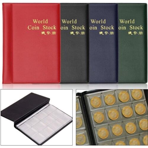 120 Pieces Coins Storage Book Commemorative Coin Collection Album Holders Collection Volume Folder Hold Empty Coin