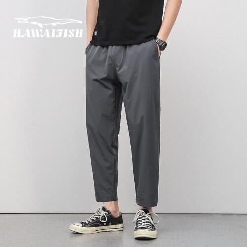 Pants Mens Summer Ice Silk Trousers Korean Thin Straight-leg Pants Loose Quick-drying Pants Casual Trousers